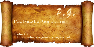 Pauleszku Geraszim névjegykártya